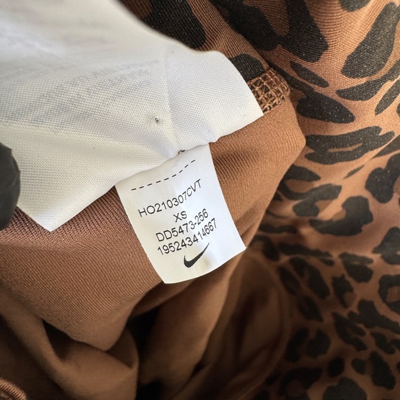 Nike Women Leggings Dri-Fit Brown XS Animal Print Performance Athletic Running - Picture 10 of 10